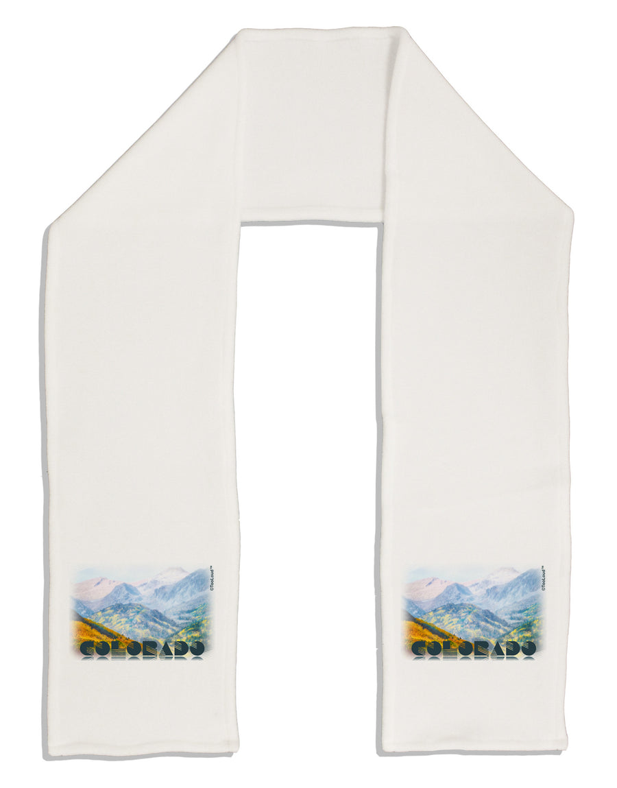 CO Fog Mountains Text Adult Fleece 64&#x22; Scarf-TooLoud-White-One-Size-Adult-Davson Sales