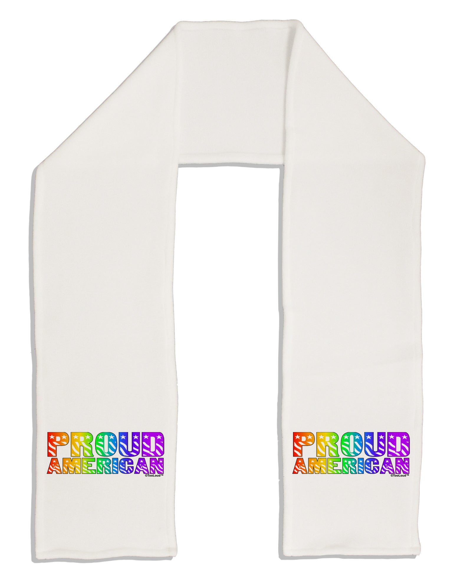 Proud American Rainbow Text Adult Fleece 64&#x22; Scarf by TooLoud-TooLoud-White-One-Size-Adult-Davson Sales