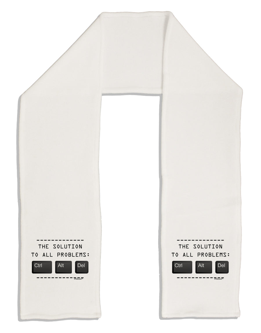 The Solution - Ctrl Alt Del Adult Fleece 64&#x22; Scarf-TooLoud-White-One-Size-Adult-Davson Sales