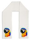 Brightly Colored Parrot Watercolor Adult Fleece 64&#x22; Scarf-TooLoud-White-One-Size-Adult-Davson Sales