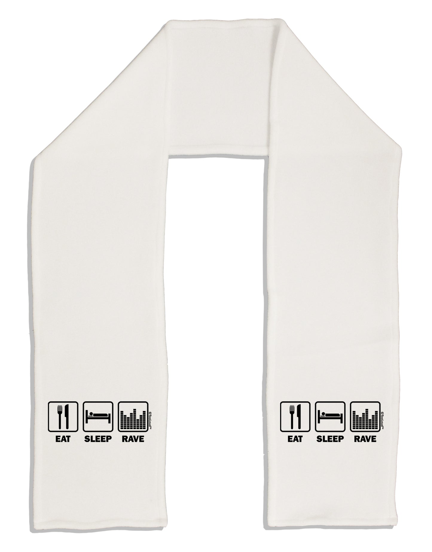 Eat Sleep Rave Adult Fleece 64&#x22; Scarf by TooLoud-TooLoud-White-One-Size-Adult-Davson Sales