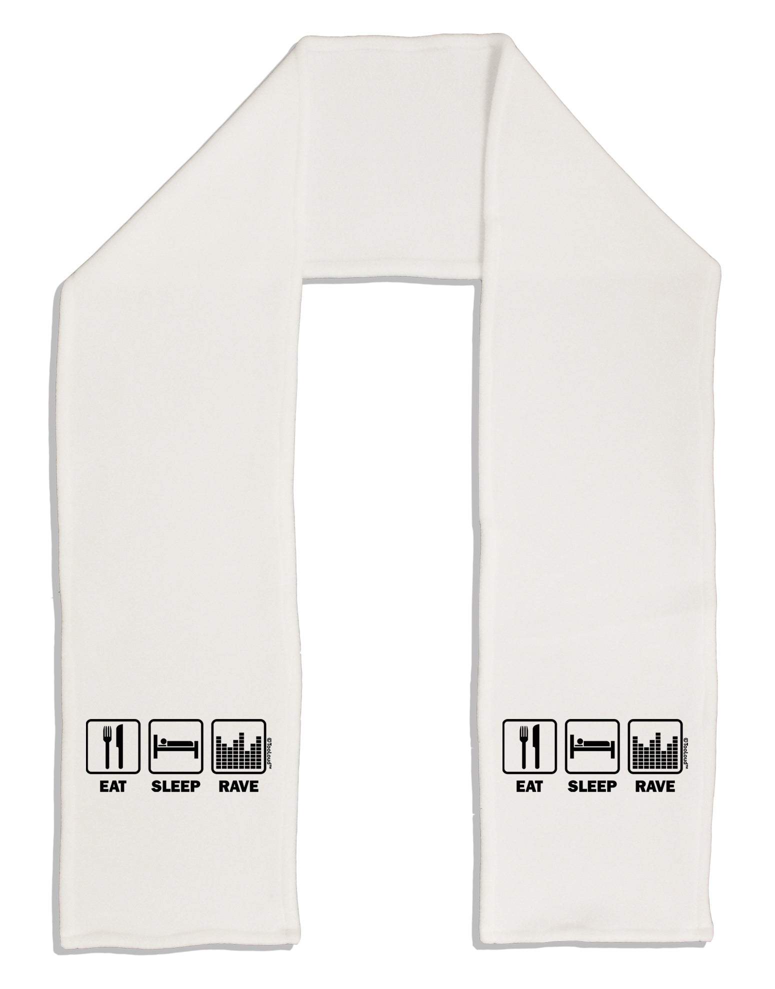 Eat Sleep Rave Adult Fleece 64&#x22; Scarf by TooLoud-TooLoud-White-One-Size-Adult-Davson Sales