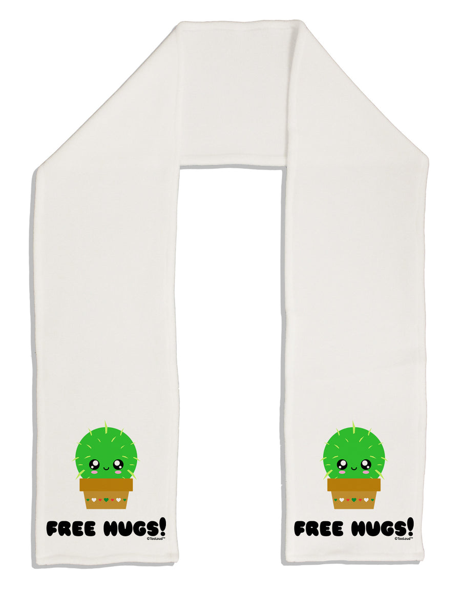 Cute Cactus - Free Hugs Adult Fleece 64&#x22; Scarf-TooLoud-White-One-Size-Adult-Davson Sales