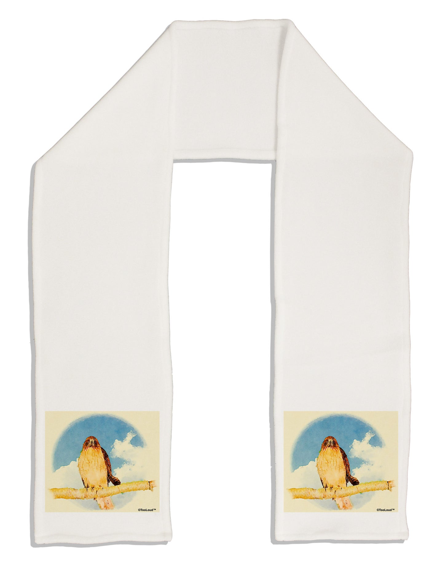 Red-tailed Hawk Adult Fleece 64&#x22; Scarf-TooLoud-White-One-Size-Adult-Davson Sales