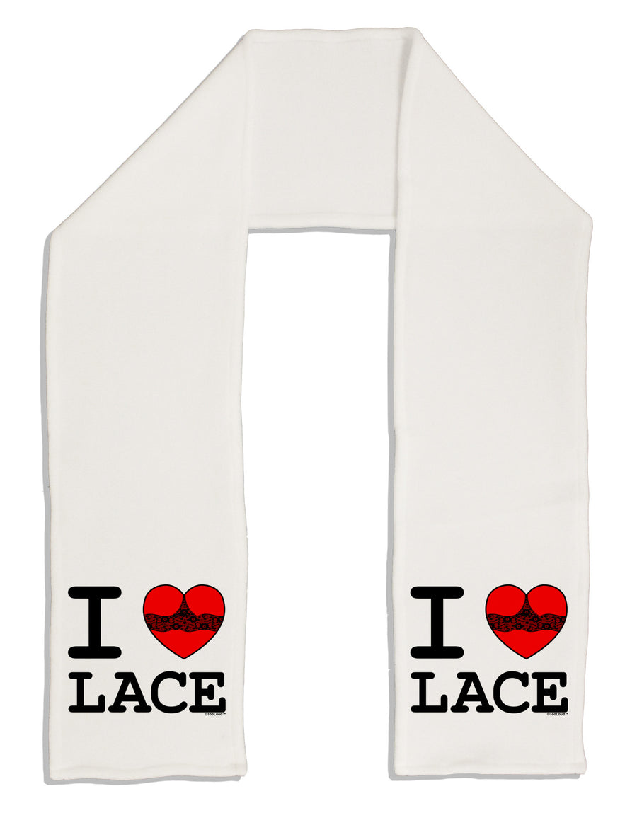 I Love Heart Lace Adult Fleece 64&#x22; Scarf-TooLoud-White-One-Size-Adult-Davson Sales