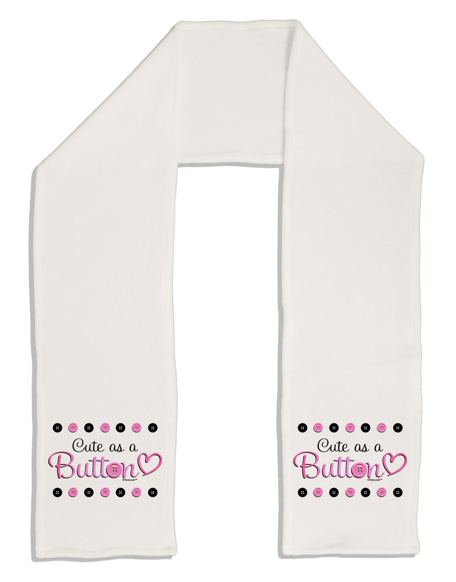 Cute As A Button Adult Fleece 64" Scarf-TooLoud-White-One-Size-Adult-Davson Sales