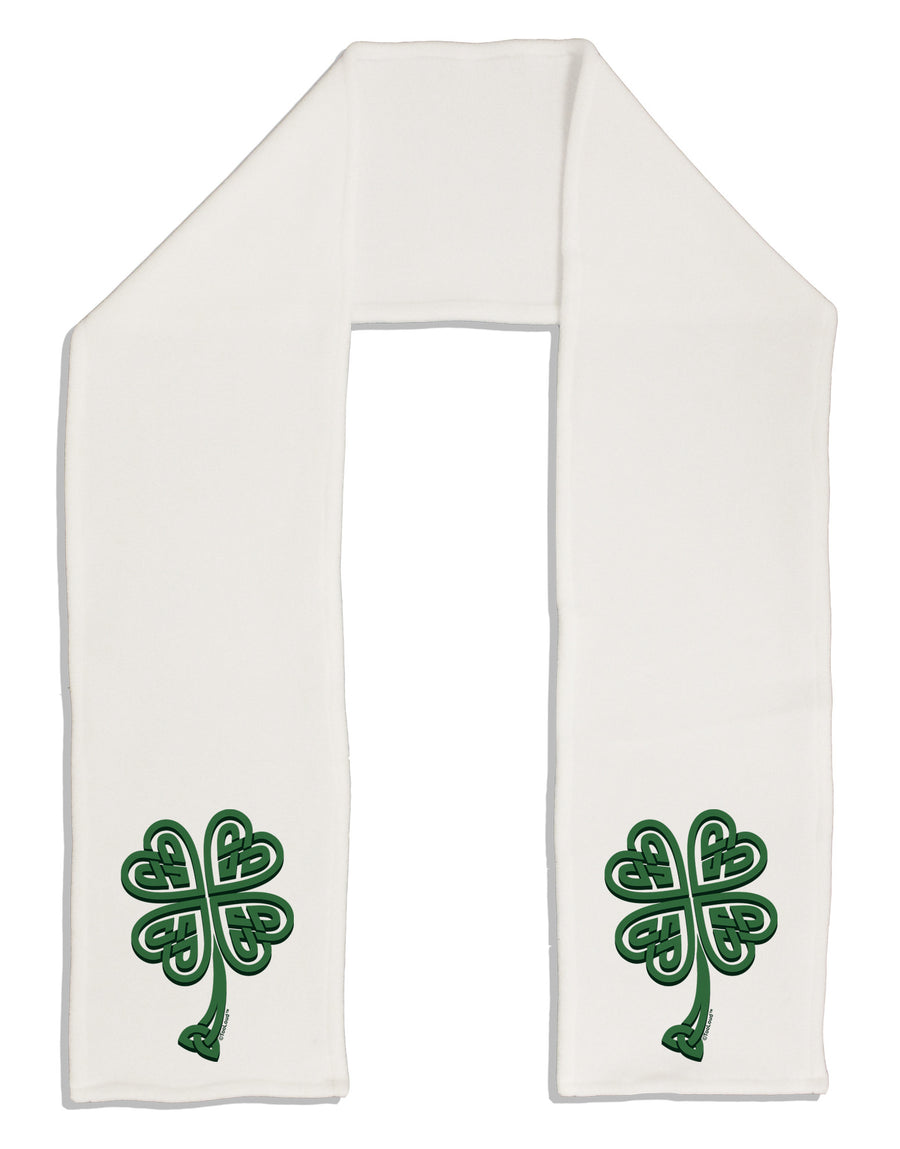 3D Style Celtic Knot 4 Leaf Clover Adult Fleece 64&#x22; Scarf-TooLoud-White-One-Size-Adult-Davson Sales