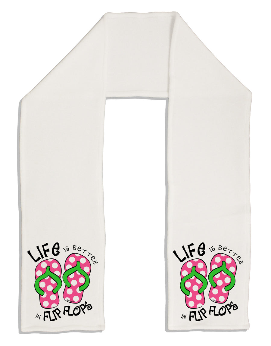 Life is Better in Flip Flops - Pink and Green Adult Fleece 64&#x22; Scarf-TooLoud-White-One-Size-Adult-Davson Sales