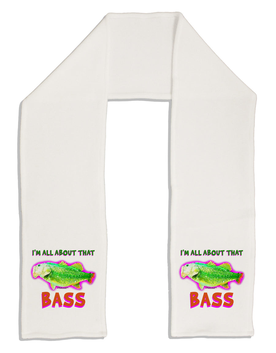 All About That Bass Fish Watercolor Adult Fleece 64&#x22; Scarf-TooLoud-White-One-Size-Adult-Davson Sales