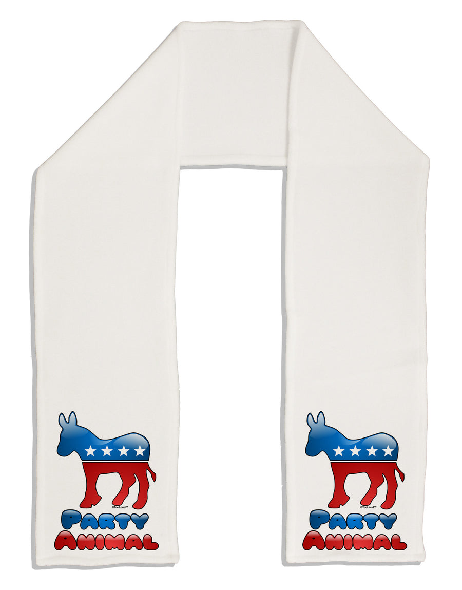 Democrat Party Animal Adult Fleece 64" Scarf-TooLoud-White-One-Size-Adult-Davson Sales