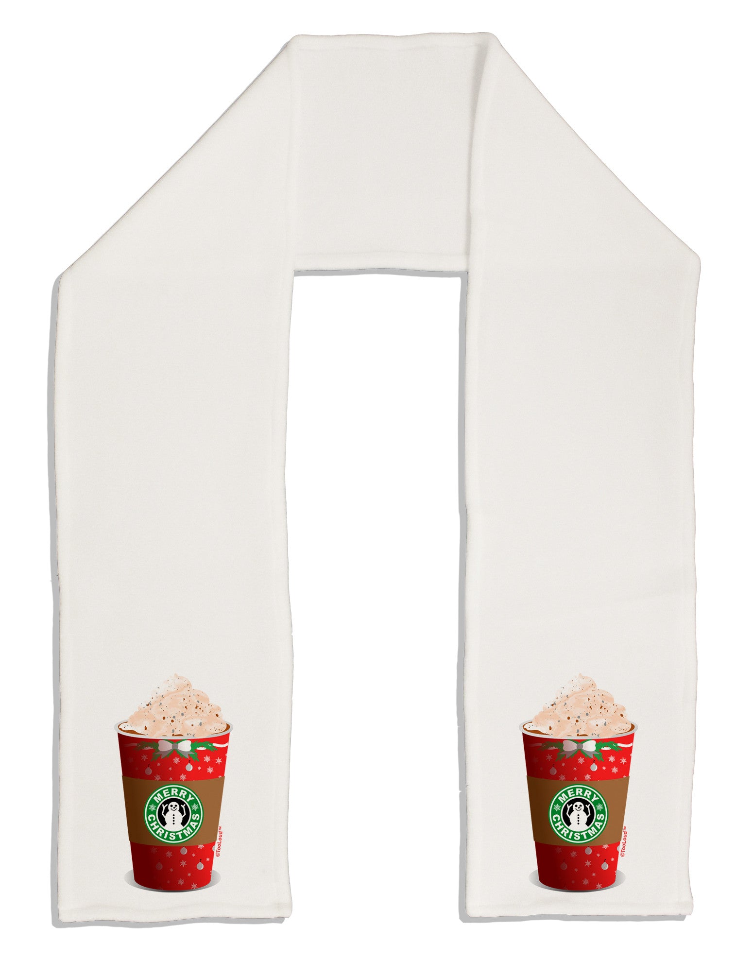 Merry Christmas Latte Cup Adult Fleece 64&#x22; Scarf-TooLoud-White-One-Size-Adult-Davson Sales