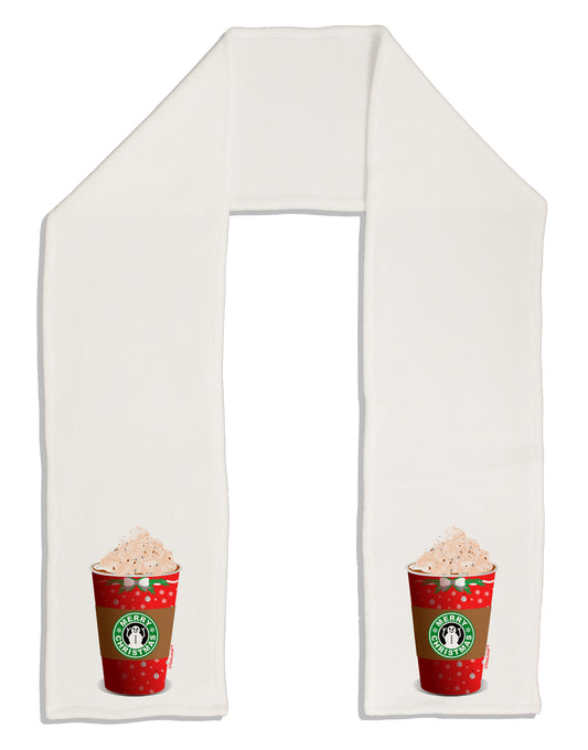 Merry Christmas Latte Cup Adult Fleece 64&#x22; Scarf-TooLoud-White-One-Size-Adult-Davson Sales