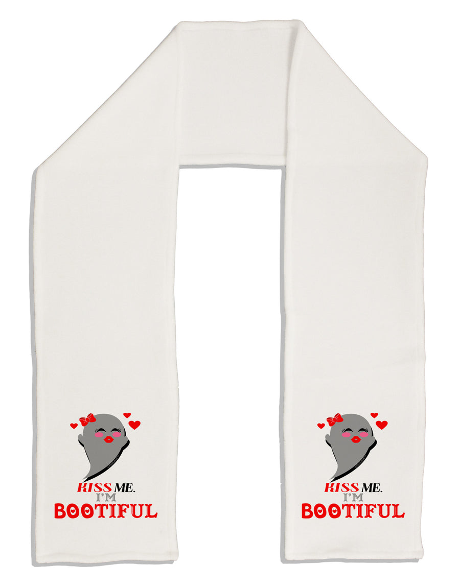 Kiss Me BOOtiful Ghost Red Adult Fleece 64&#x22; Scarf-TooLoud-White-One-Size-Adult-Davson Sales