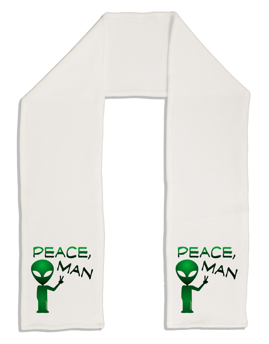 Peace Man Alien Adult Fleece 64" Scarf-TooLoud-White-One-Size-Adult-Davson Sales