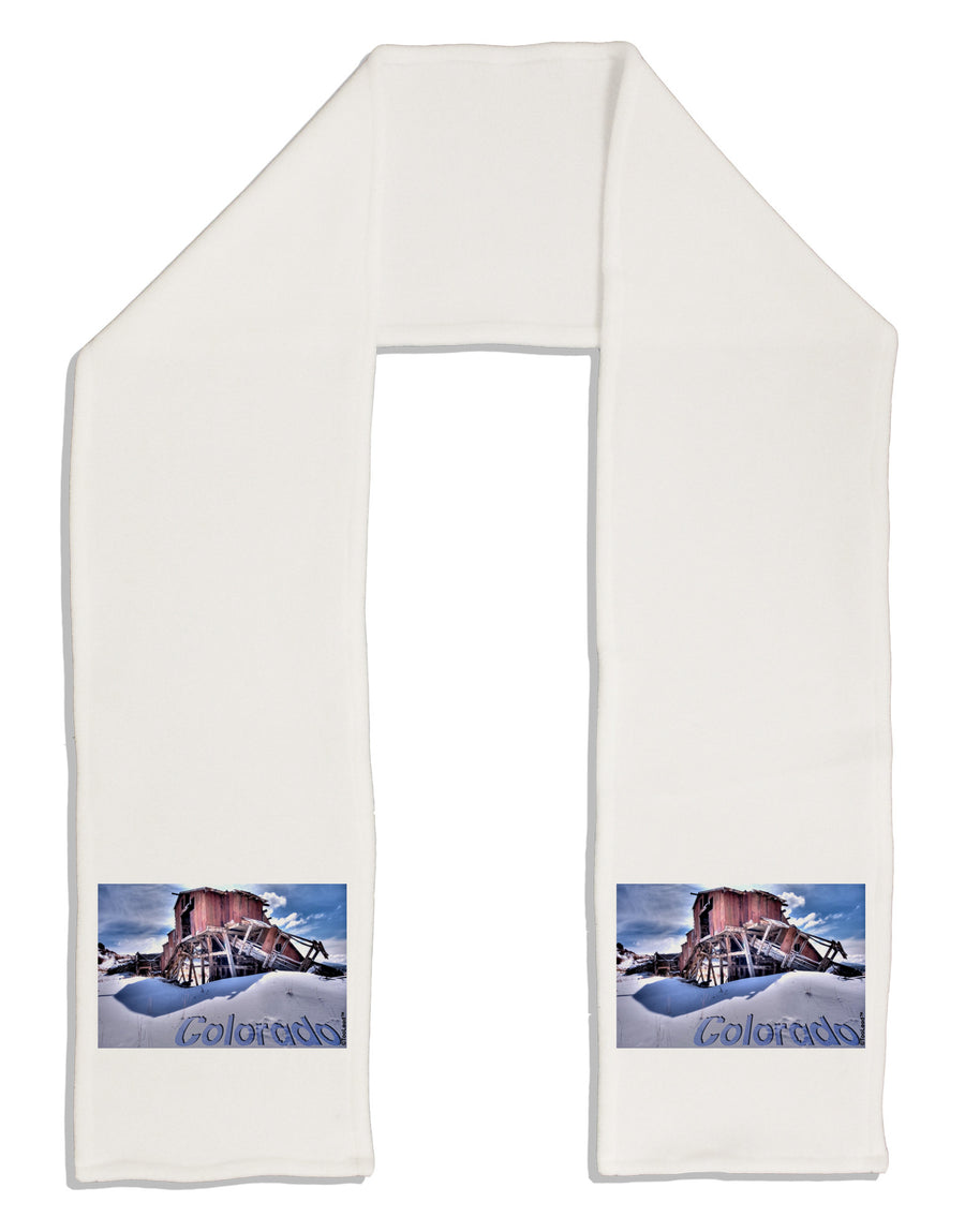 Victor Mines Colorado Text Adult Fleece 64&#x22; Scarf-TooLoud-White-One-Size-Adult-Davson Sales