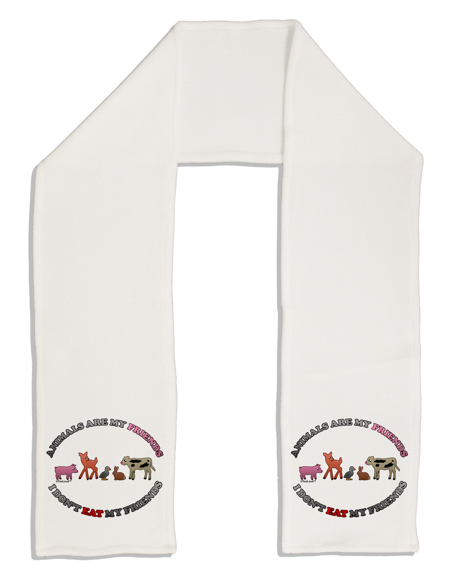 I Don't Eat My Friends Adult Fleece 64&#x22; Scarf-TooLoud-White-One-Size-Adult-Davson Sales