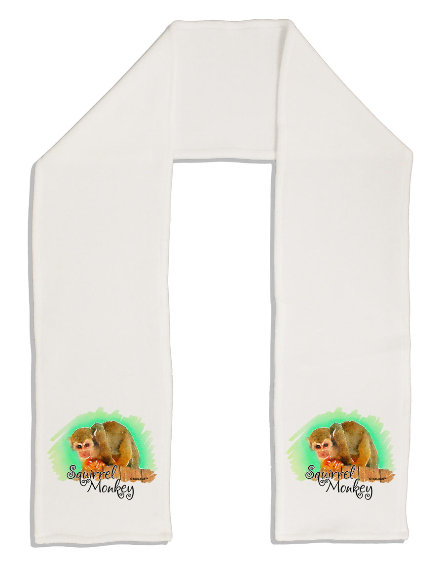 Squirrel Monkey Watercolor Text Adult Fleece 64&#x22; Scarf-TooLoud-White-One-Size-Adult-Davson Sales