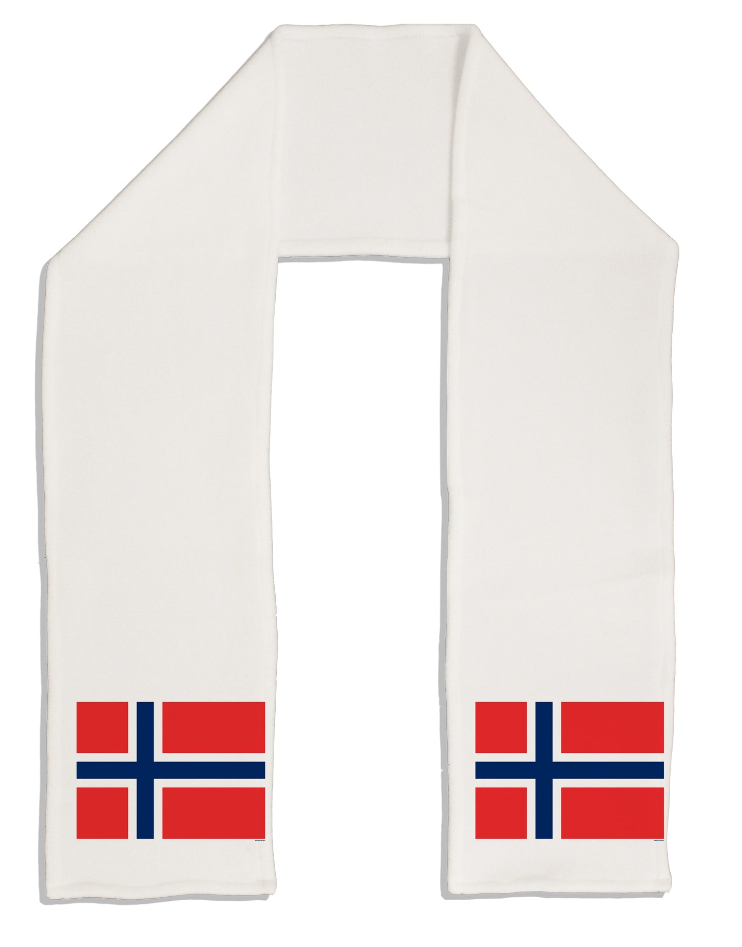 TooLoud Norwegian Flag Adult Fleece 64 Inch Scarf-Scarves-TooLoud-White-One-Size-Adult-Davson Sales