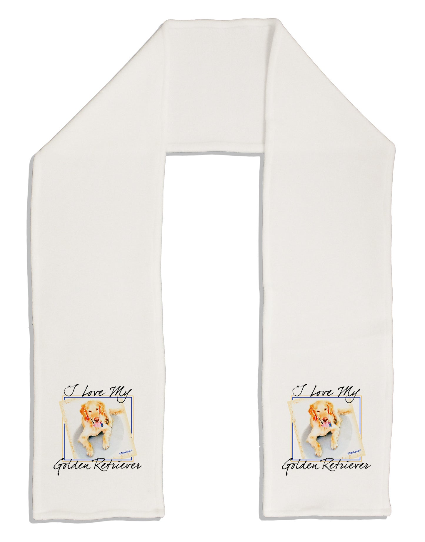 I Love My Golden Retriever Adult Fleece 64&#x22; Scarf-TooLoud-White-One-Size-Adult-Davson Sales
