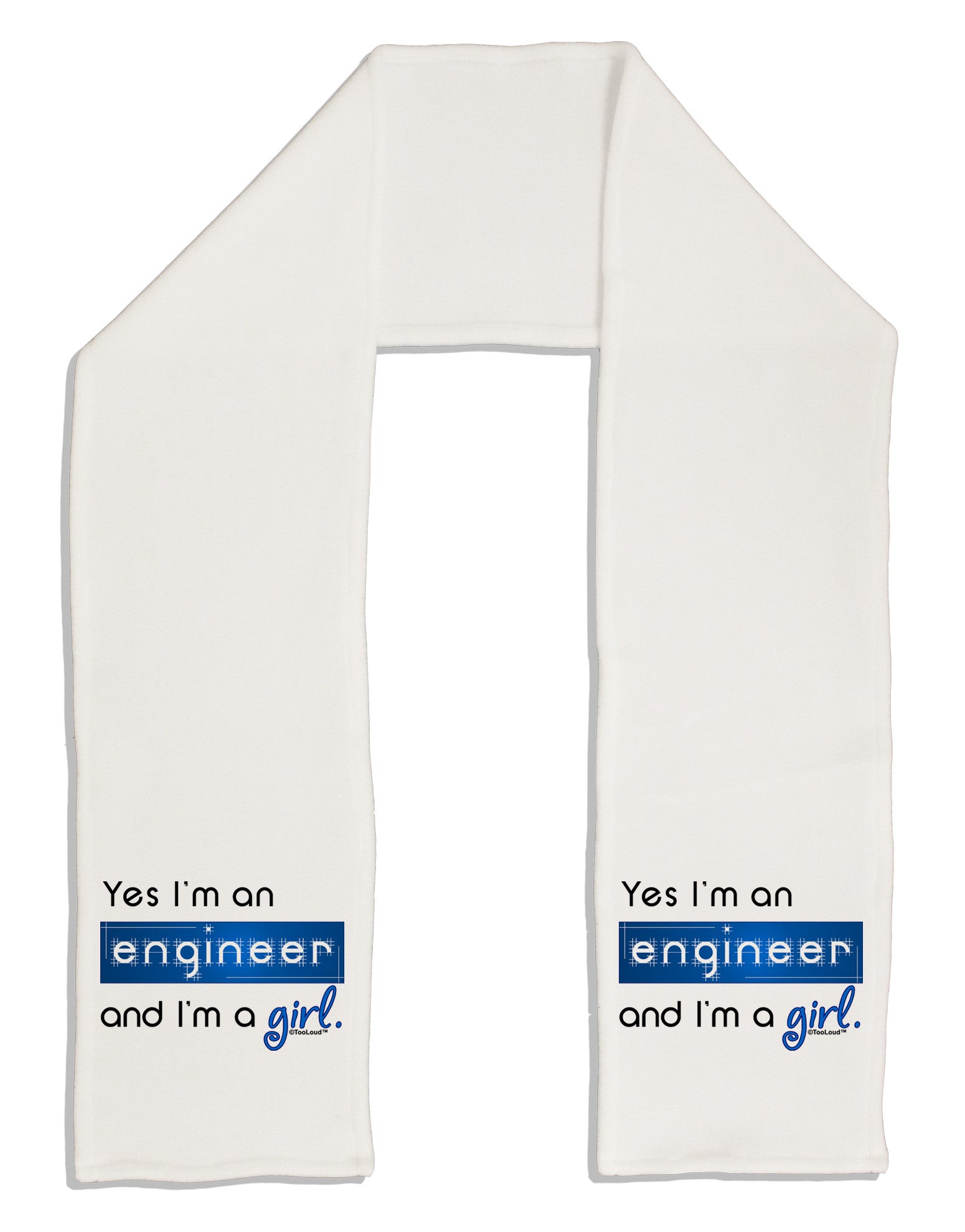 TooLoud Yes I am a Engineer Girl Adult Fleece 64&#x22; Scarf-TooLoud-White-One-Size-Adult-Davson Sales