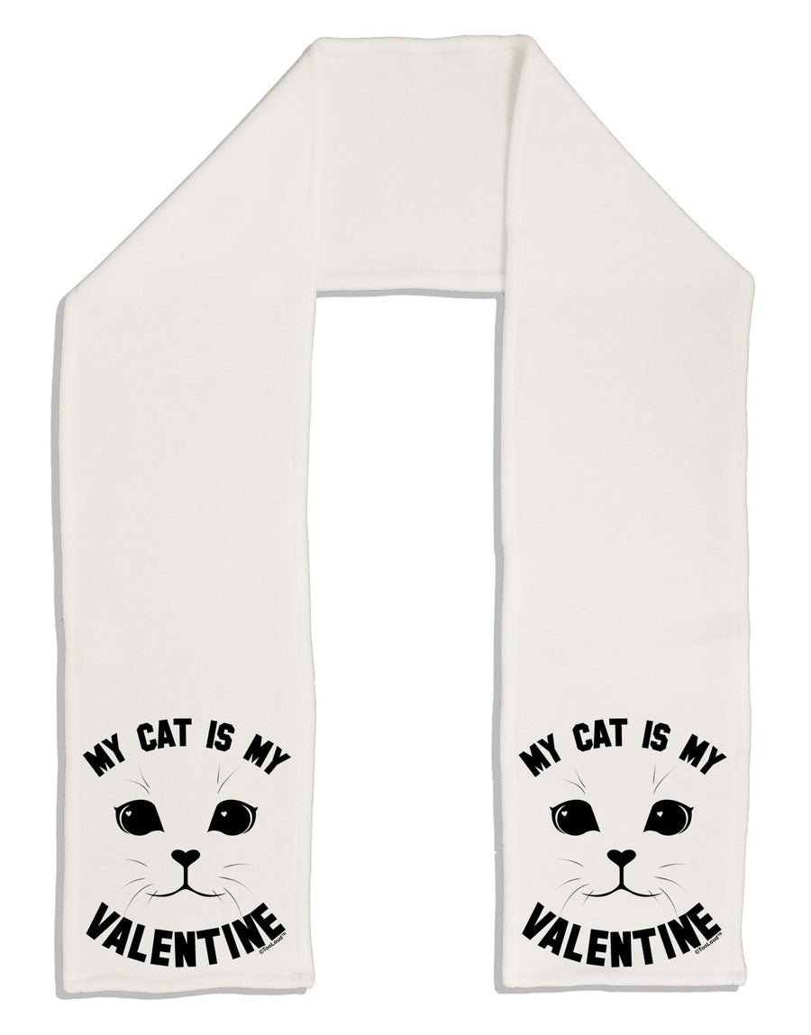 My Cat is my Valentine Adult Fleece 64&#x22; Scarf by-TooLoud-White-One-Size-Adult-Davson Sales