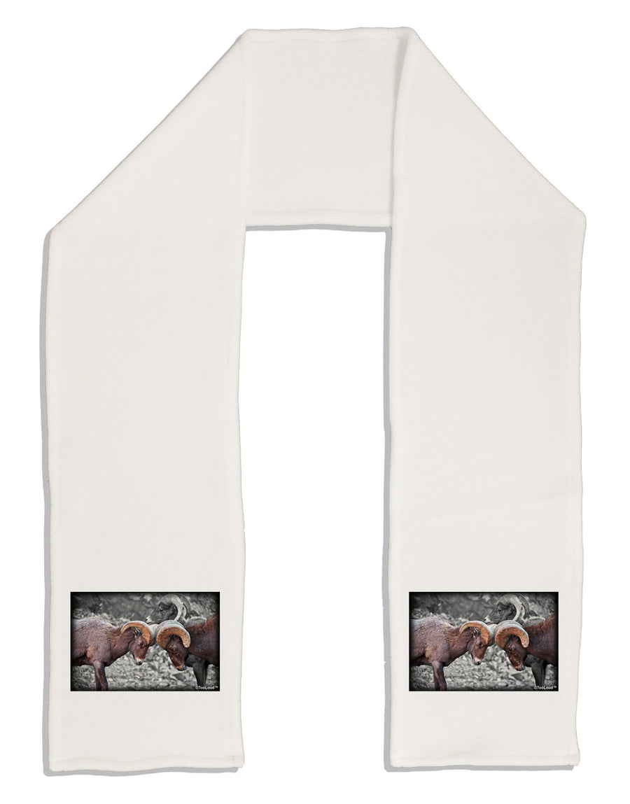 CO Bighorn Head Butt Desaturated Adult Fleece 64&#x22; Scarf-TooLoud-White-One-Size-Adult-Davson Sales