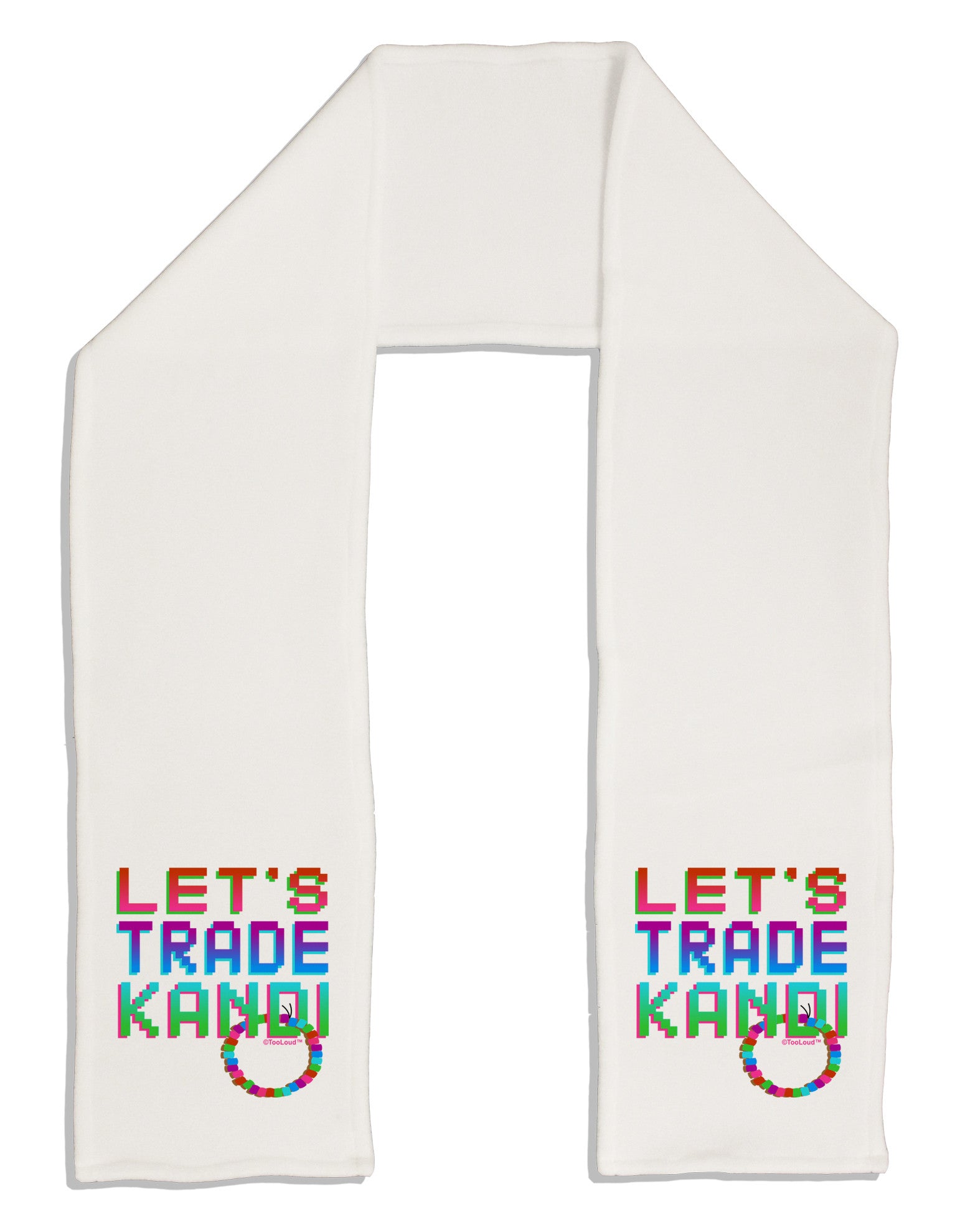 Let's Trade Kandi Adult Fleece 64&#x22; Scarf-TooLoud-White-One-Size-Adult-Davson Sales