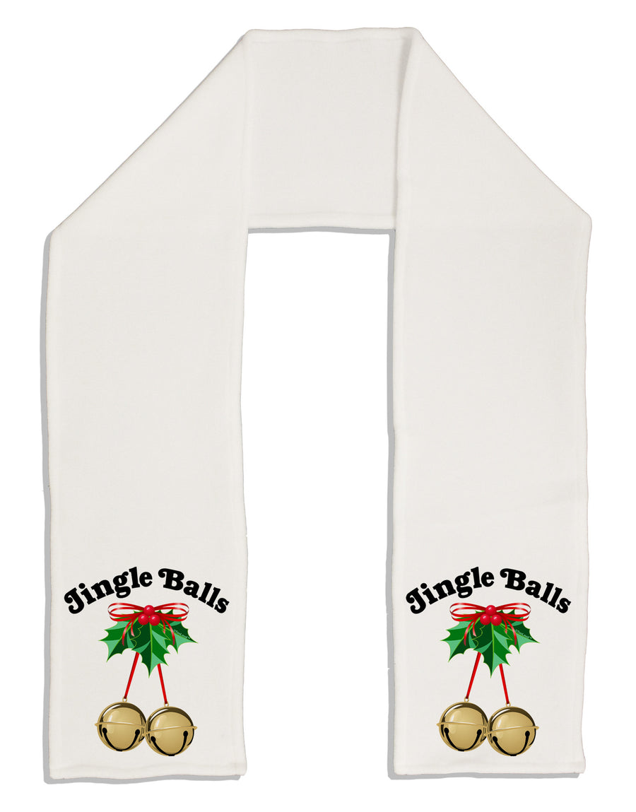 Jingle Balls with Text Adult Fleece 64&#x22; Scarf-TooLoud-White-One-Size-Adult-Davson Sales