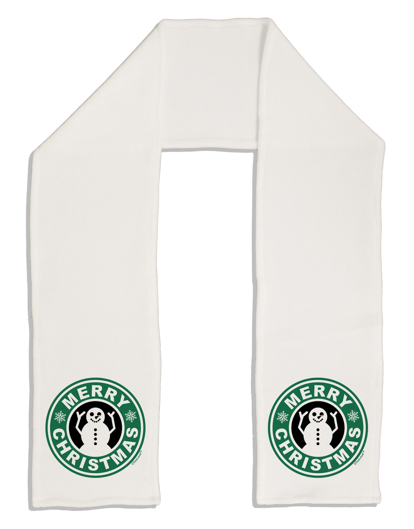 Merry Christmas Latte Logo Adult Fleece 64&#x22; Scarf-TooLoud-White-One-Size-Adult-Davson Sales