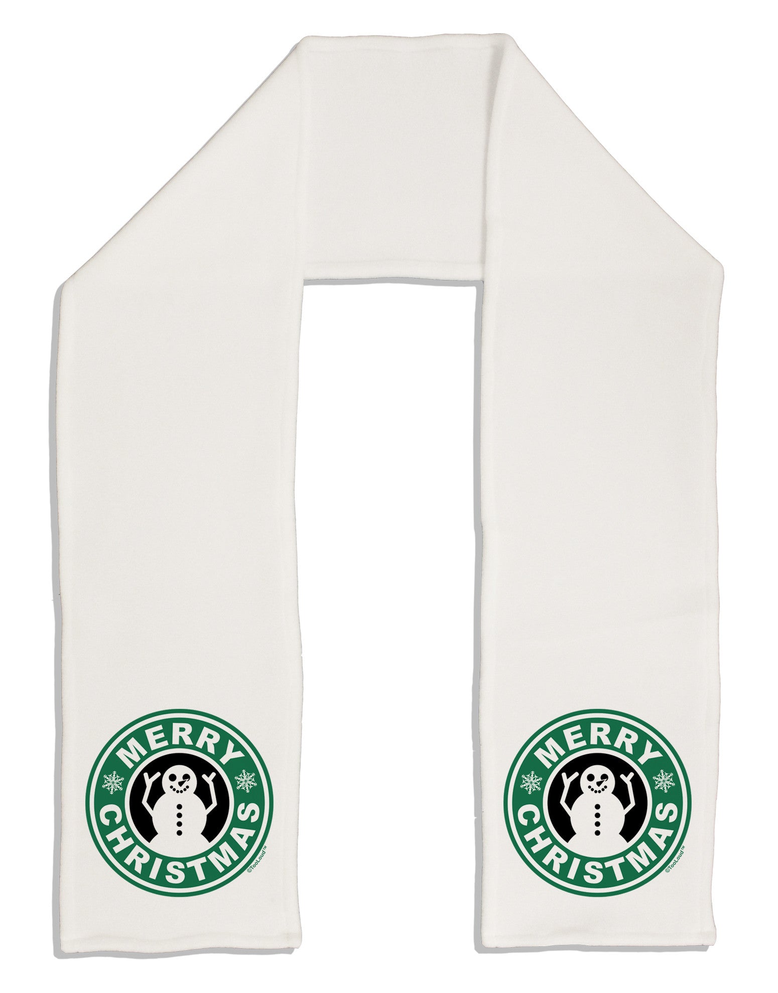 Merry Christmas Latte Logo Adult Fleece 64&#x22; Scarf-TooLoud-White-One-Size-Adult-Davson Sales