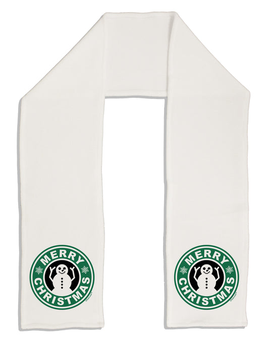 Merry Christmas Latte Logo Adult Fleece 64&#x22; Scarf-TooLoud-White-One-Size-Adult-Davson Sales
