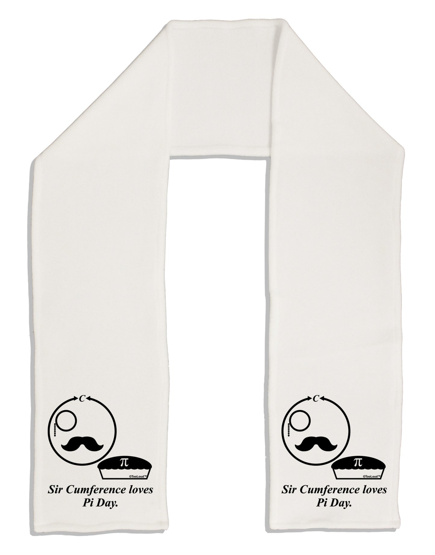 Sir Cumference Loves Pi Day Adult Fleece 64&#x22; Scarf-TooLoud-White-One-Size-Adult-Davson Sales