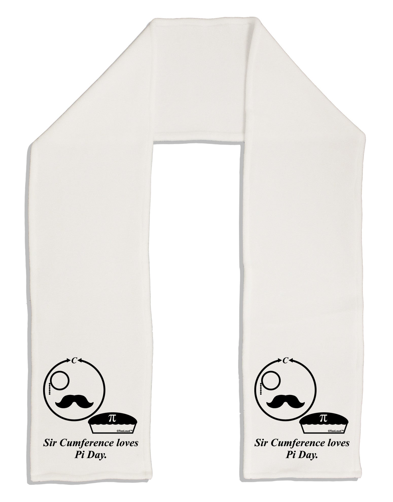 Sir Cumference Loves Pi Day Adult Fleece 64&#x22; Scarf-TooLoud-White-One-Size-Adult-Davson Sales