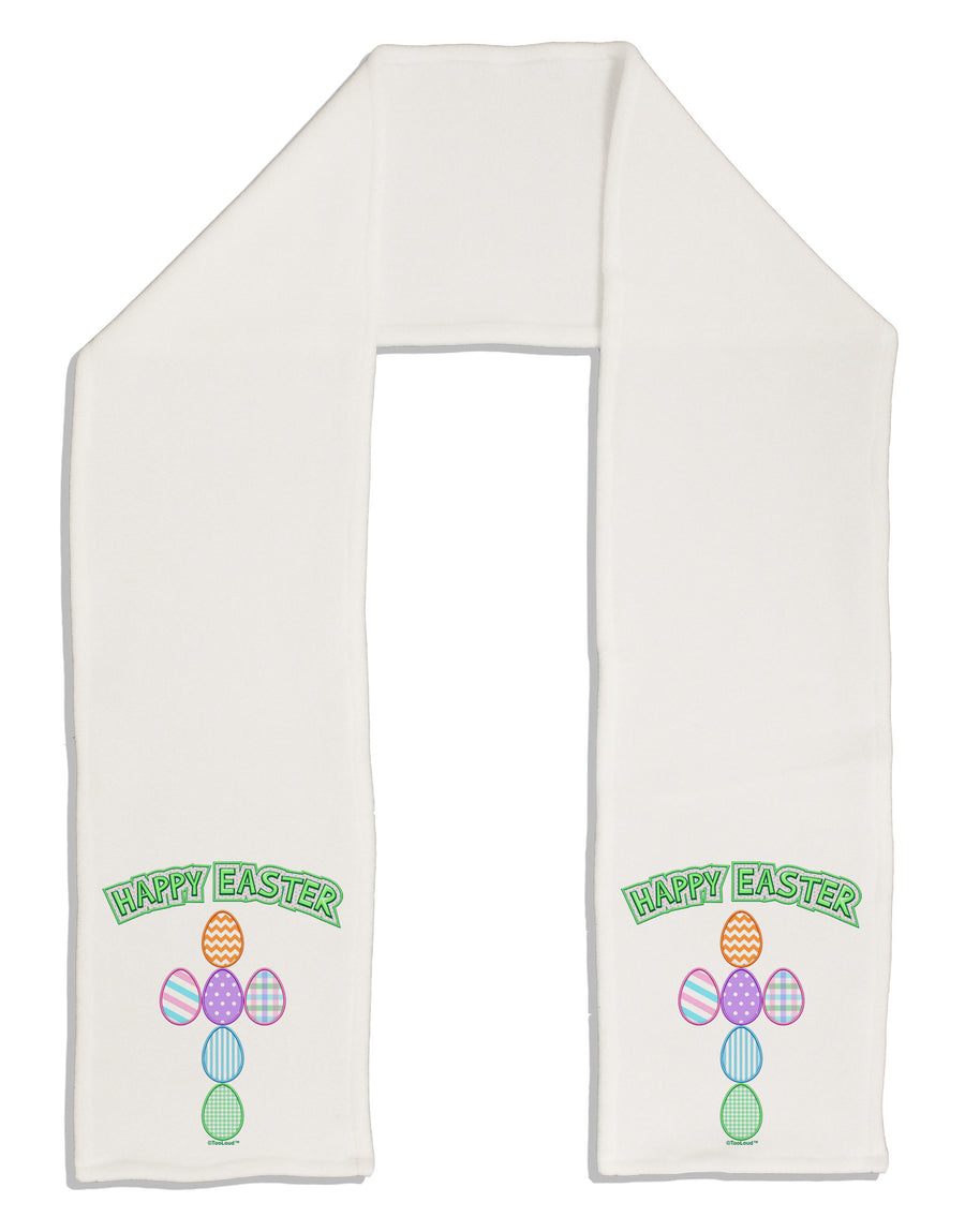 Happy Easter Egg Cross Faux Applique Adult Fleece 64&#x22; Scarf-TooLoud-White-One-Size-Adult-Davson Sales