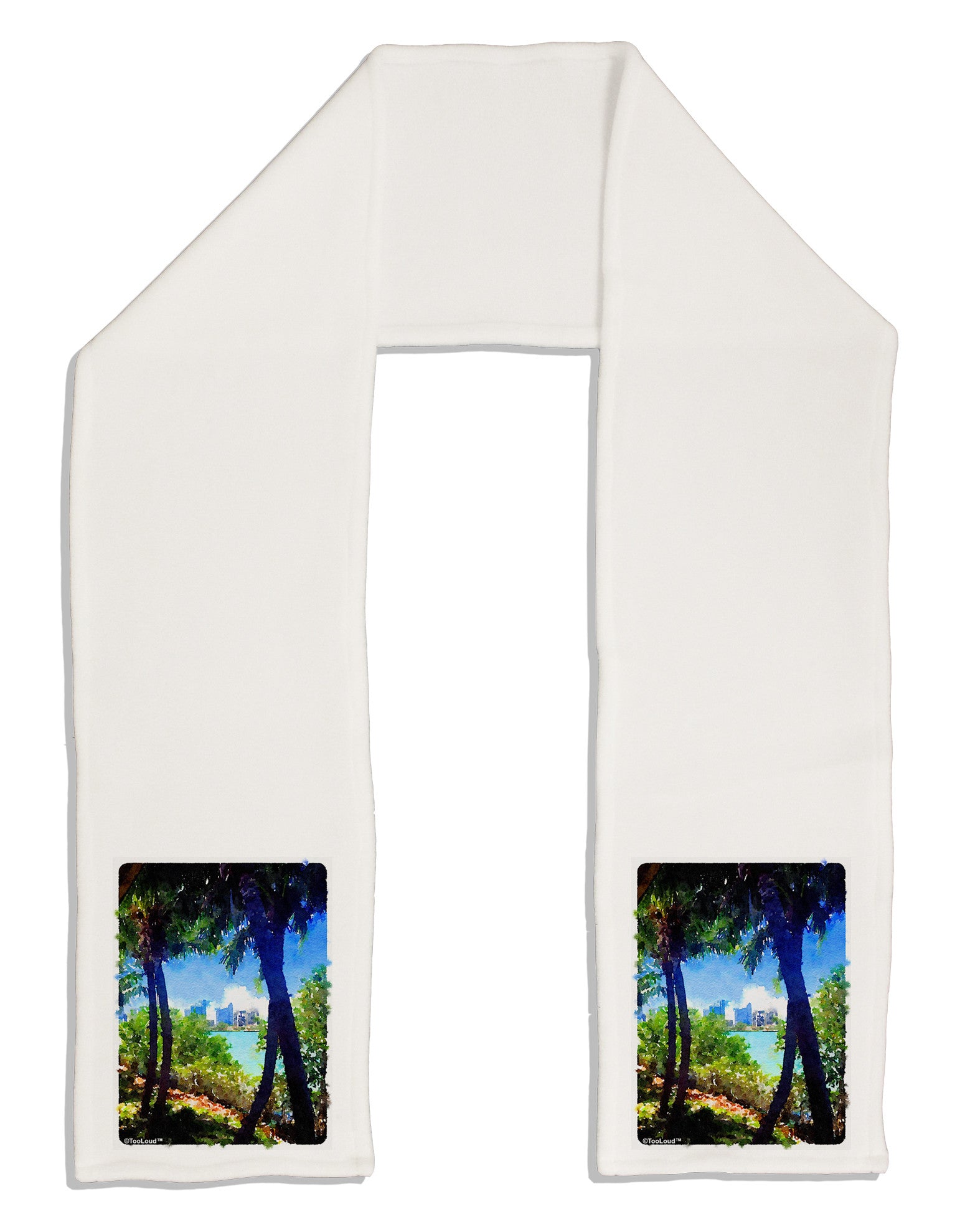 Tropical Skyline Adult Fleece 64&#x22; Scarf-TooLoud-White-One-Size-Adult-Davson Sales