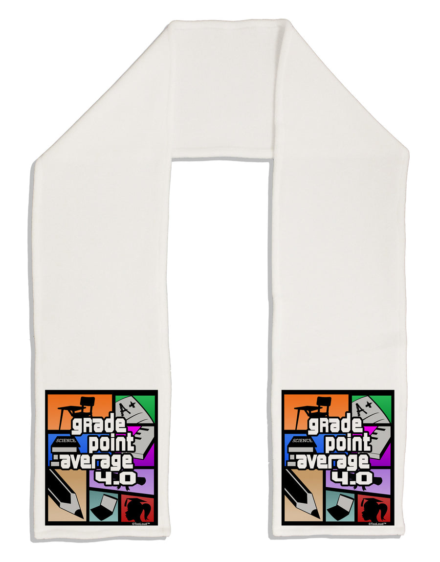 GPA 4 - Grade Point Average Adult Fleece 64&#x22; Scarf-TooLoud-White-One-Size-Adult-Davson Sales