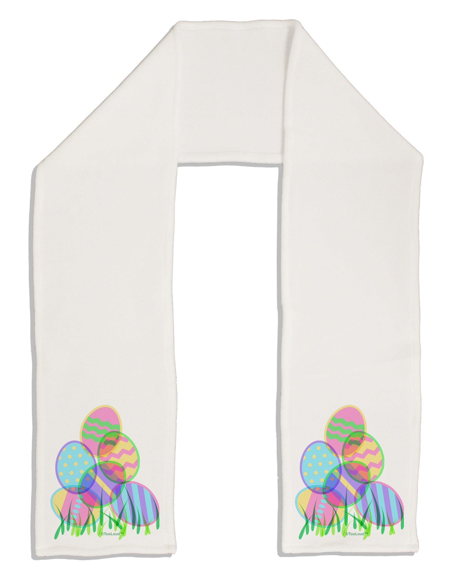 Gel Look Easter Eggs Adult Fleece 64&#x22; Scarf-TooLoud-White-One-Size-Adult-Davson Sales