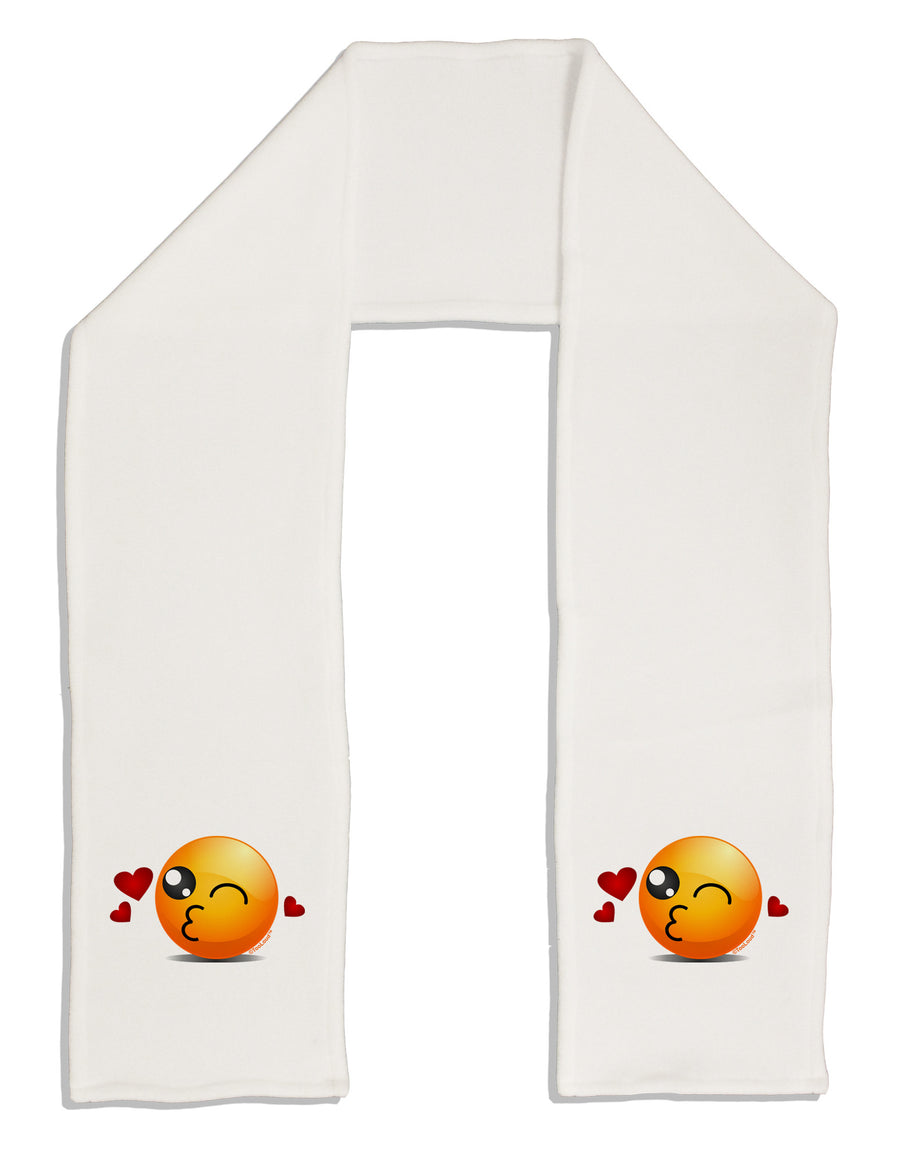 Kissy Face Emoji Adult Fleece 64&#x22; Scarf-TooLoud-White-One-Size-Adult-Davson Sales