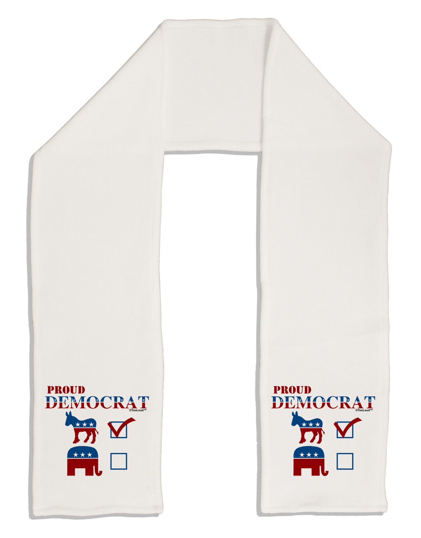 Proud Democrat Checkmark Adult Fleece 64&#x22; Scarf-TooLoud-White-One-Size-Adult-Davson Sales