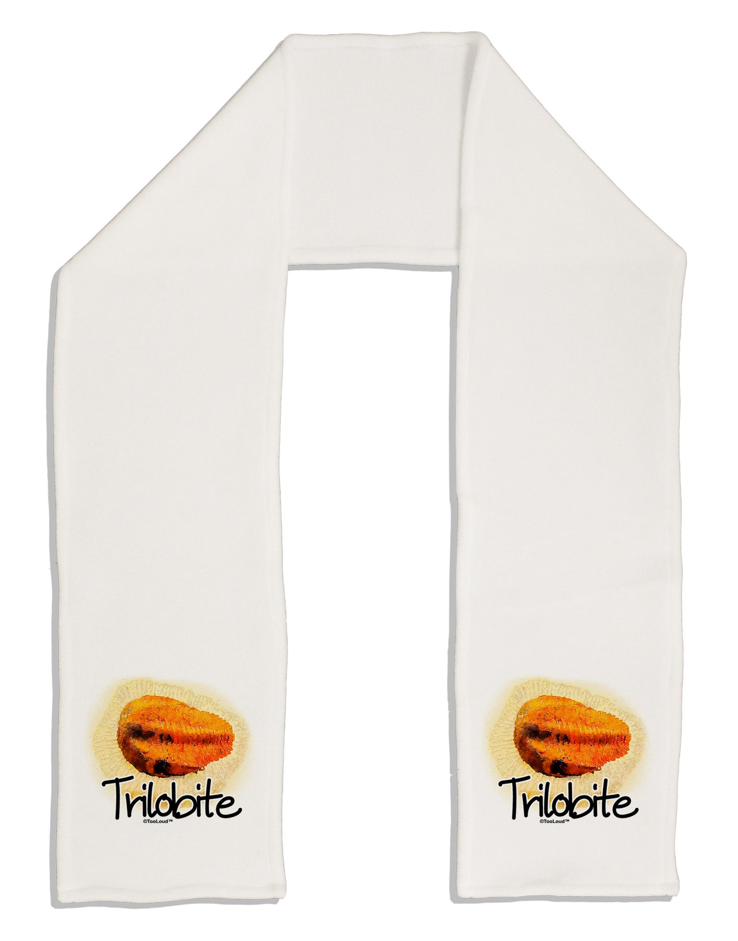 Trilobite Fossil Watercolor Text Adult Fleece 64&#x22; Scarf-TooLoud-White-One-Size-Adult-Davson Sales