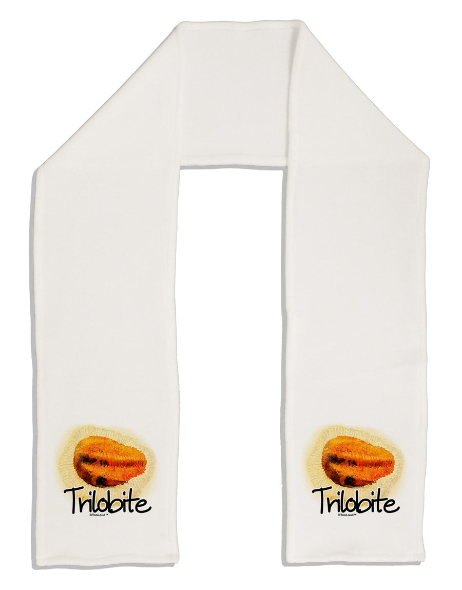 Trilobite Fossil Watercolor Text Adult Fleece 64&#x22; Scarf-TooLoud-White-One-Size-Adult-Davson Sales