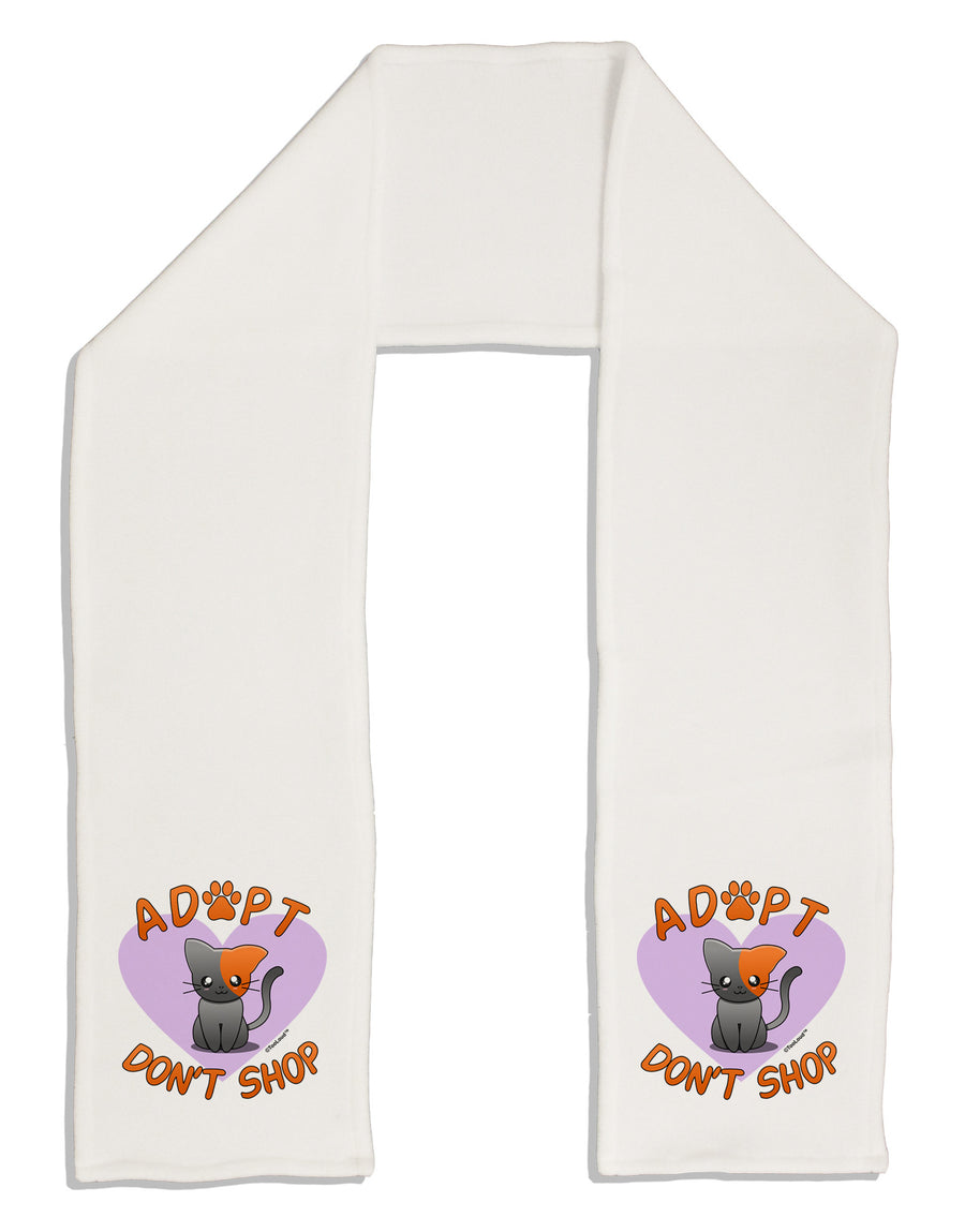 Adopt Don't Shop Cute Kitty Adult Fleece 64" Scarf-TooLoud-White-One-Size-Adult-Davson Sales