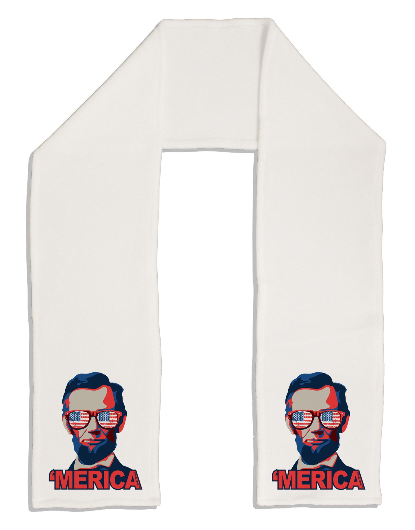 Lincoln Merica Adult Fleece 64&#x22; Scarf-TooLoud-White-One-Size-Adult-Davson Sales