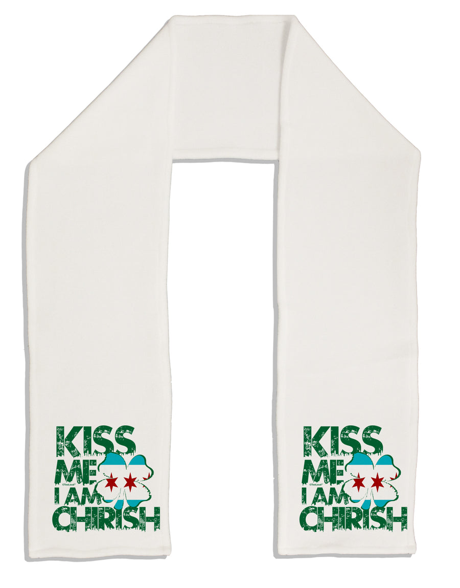 Kiss Me I'm Chirish Adult Fleece 64&#x22; Scarf by TooLoud-Clothing-TooLoud-White-One-Size-Adult-Davson Sales
