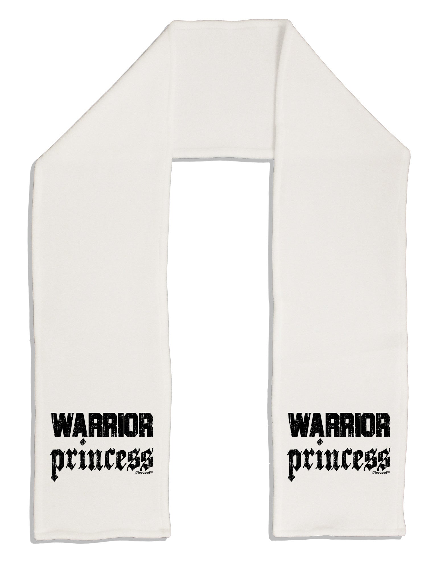 Warrior Princess Script Adult Fleece 64&#x22; Scarf-TooLoud-White-One-Size-Adult-Davson Sales