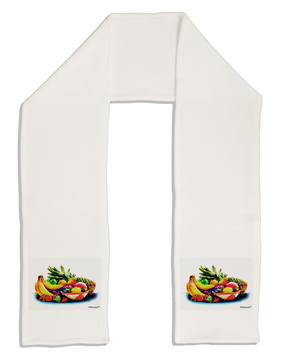 TooLoud Watercolor Fruit Bowl 3 Adult Fleece 64&#x22; Scarf-TooLoud-White-One-Size-Adult-Davson Sales