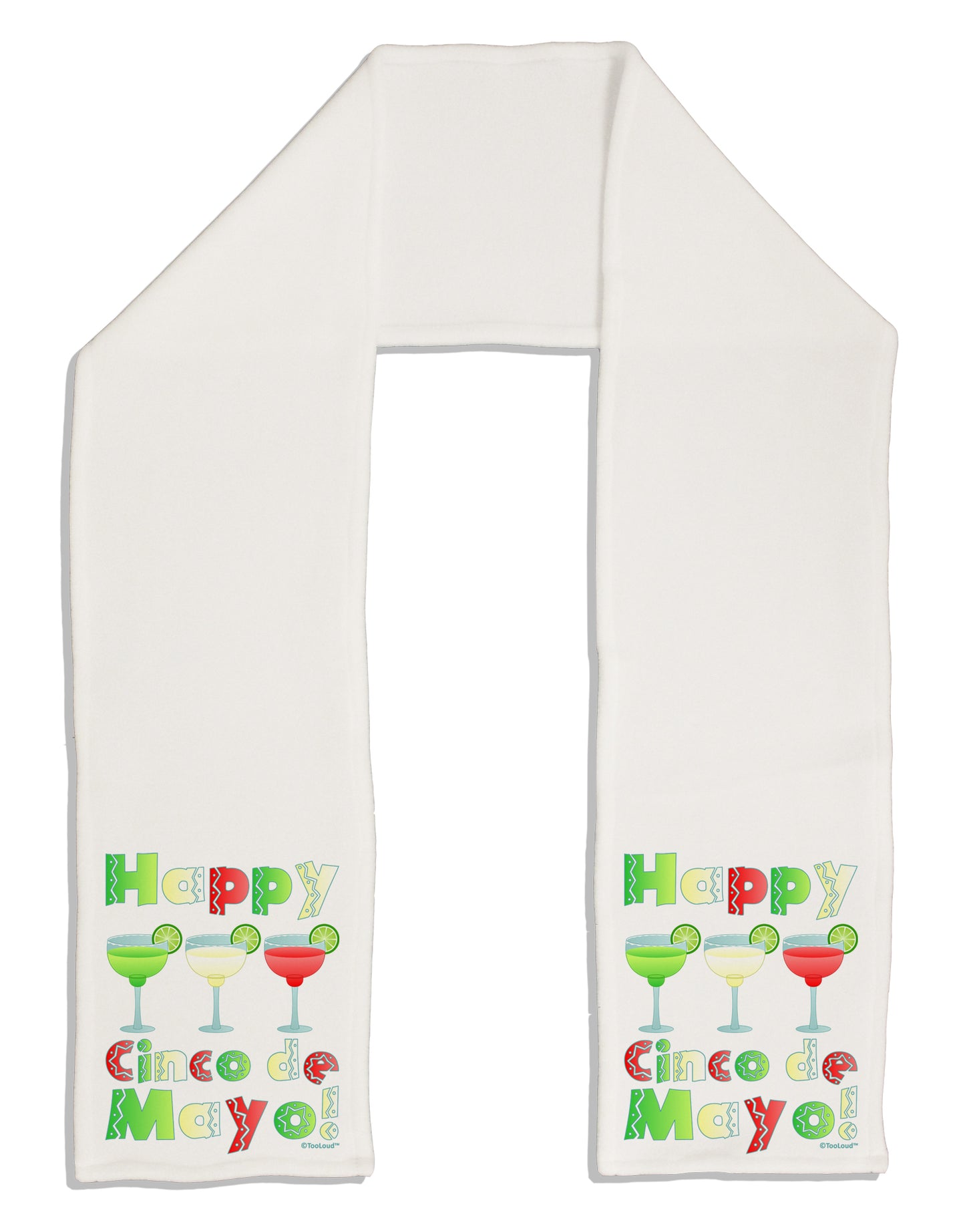 Margaritas - Mexican Flag Colors - Happy Cinco de Mayo Adult Fleece 64&#x22; Scarf by TooLoud-TooLoud-White-One-Size-Adult-Davson Sales