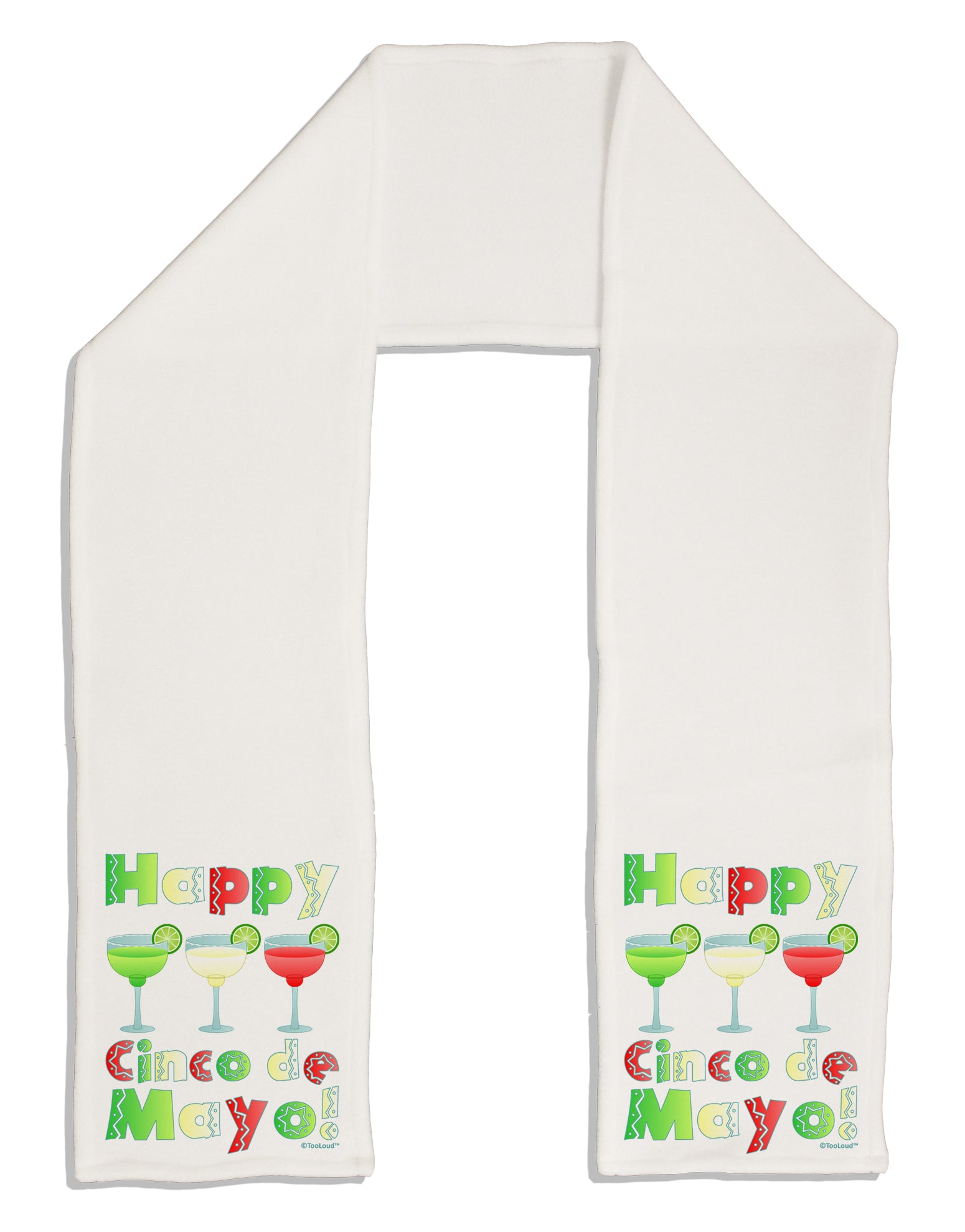 Margaritas - Mexican Flag Colors - Happy Cinco de Mayo Adult Fleece 64&#x22; Scarf by TooLoud-TooLoud-White-One-Size-Adult-Davson Sales