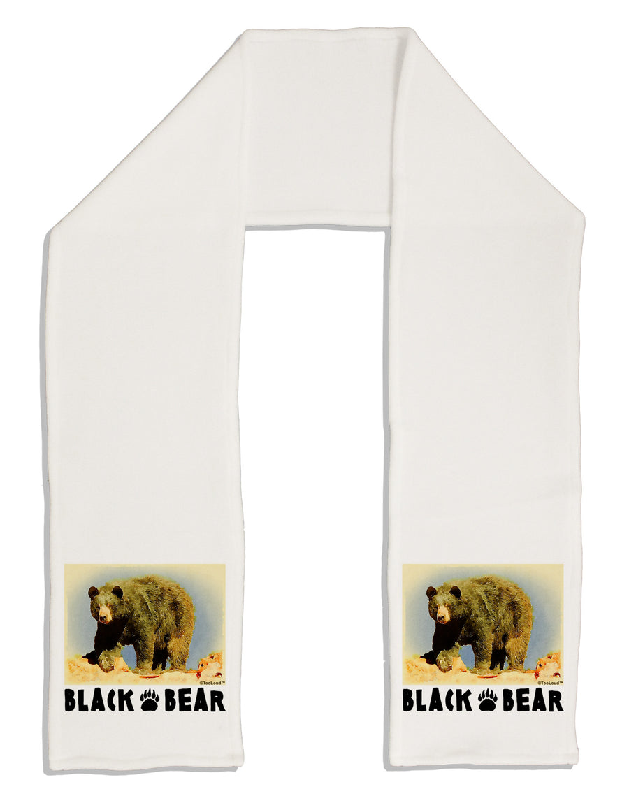 Black Bear Watercolor Adult Fleece 64&#x22; Scarf-TooLoud-White-One-Size-Adult-Davson Sales