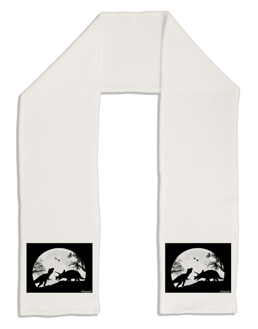 T-Rex and Triceratops Silhouettes Design Adult Fleece 64&#x22; Scarf by TooLoud-TooLoud-White-One-Size-Adult-Davson Sales